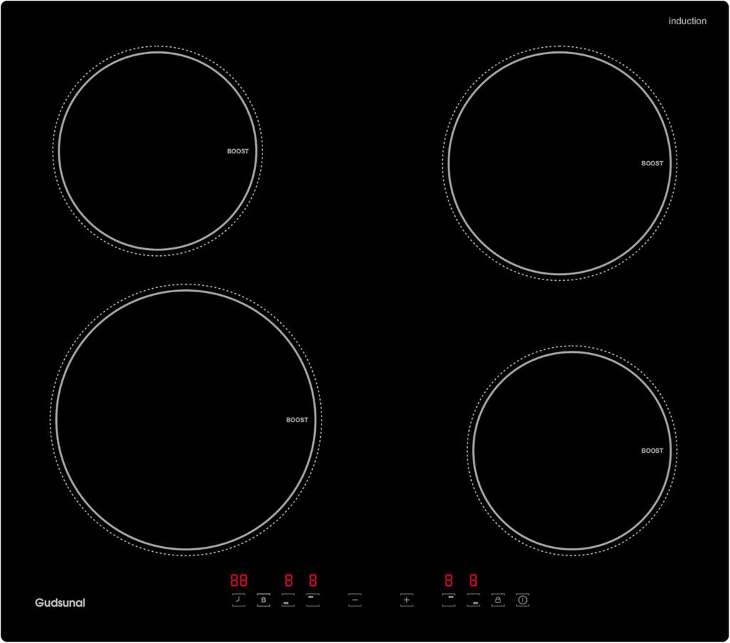 Plaque induction 4 feux, Table de Cuisson Encastrable,7200W, 9 niveaux de chauffage,Boost, Minuterie, Arrêt automatique, Verrouillage de sécurité enfant