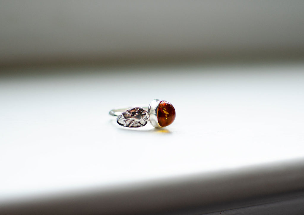 Bague empilable en ambre – Taille 7