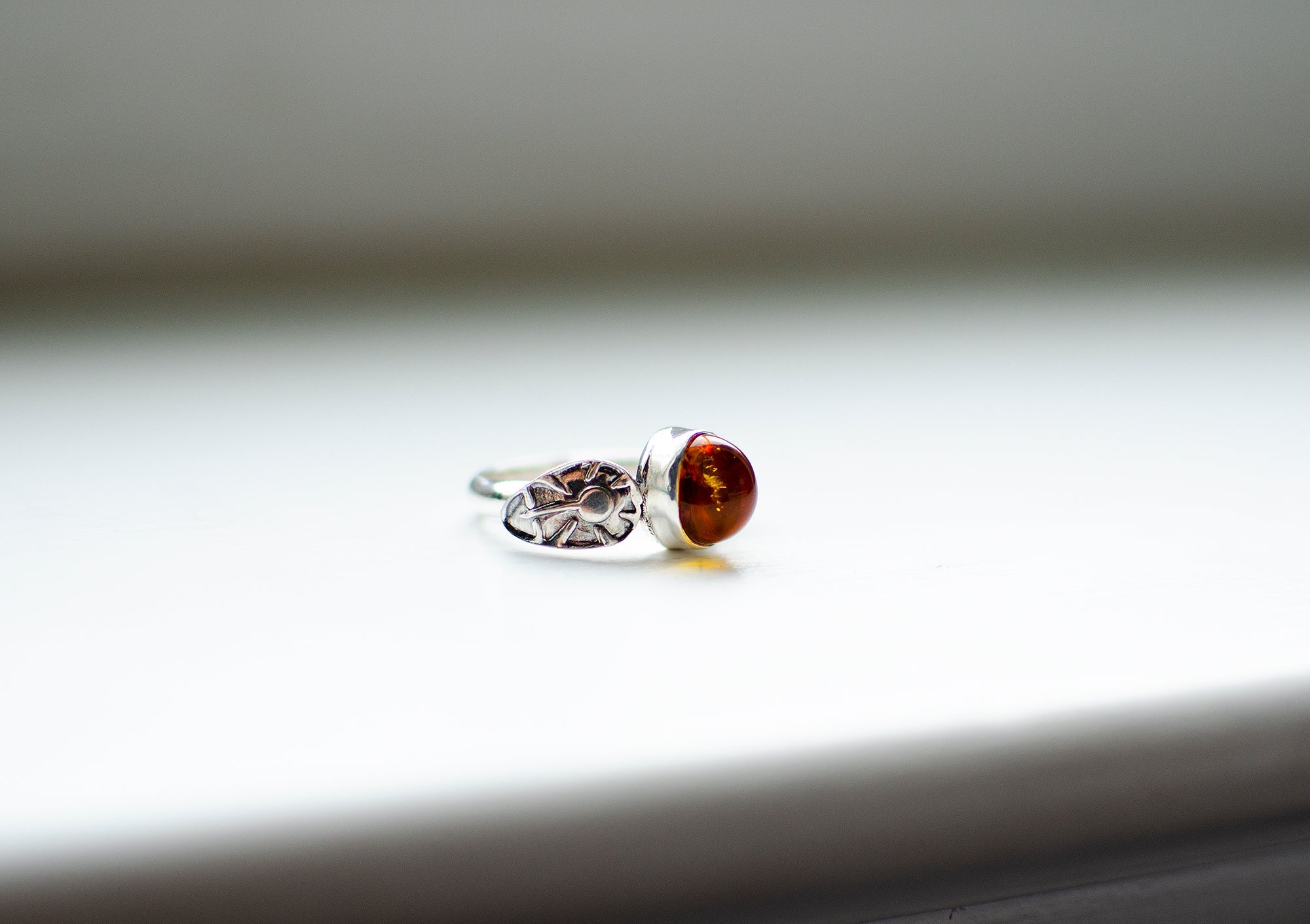 Bague empilable en ambre – Taille 7