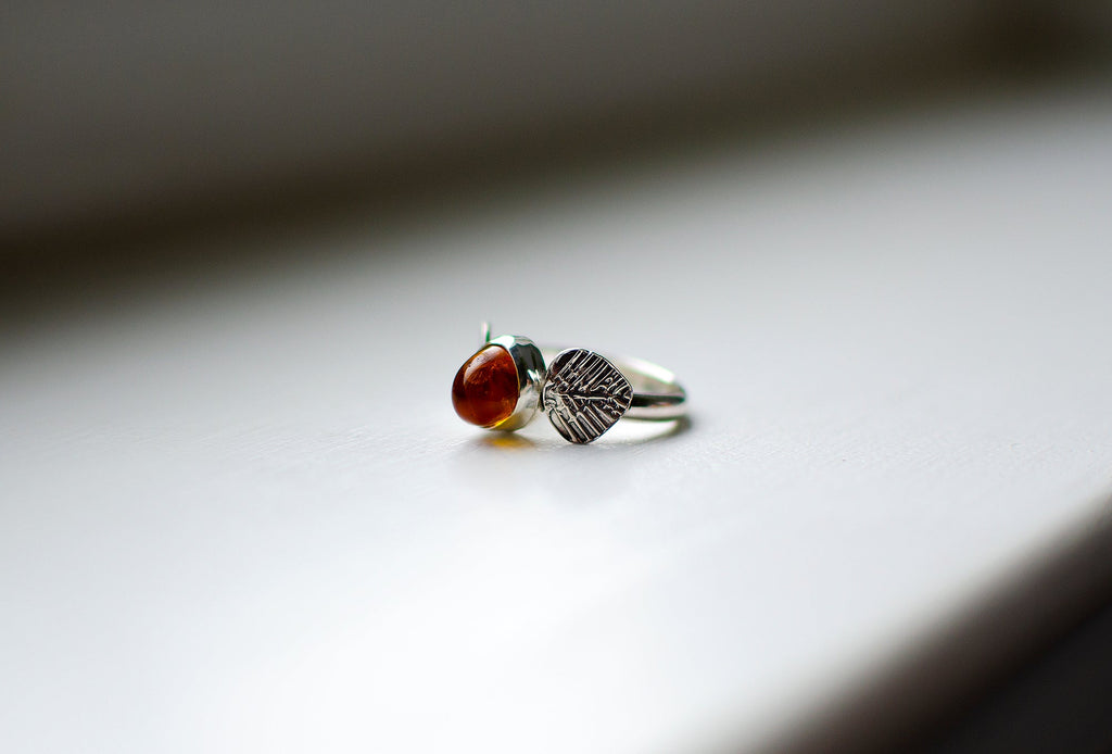 Bague empilable en ambre – Taille 9