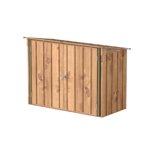 Abri  vlos en mtal 1,74m imitation bois avec kit ancrage -