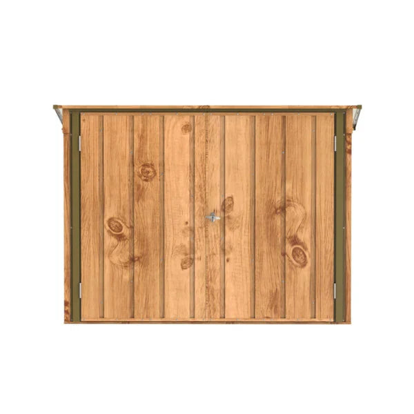 Abri  vlos en mtal 1,74m imitation bois avec kit ancrage -