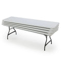 Lot de 4 tables pliantes commerciales empilables de 8 pieds - Blanc (80344)