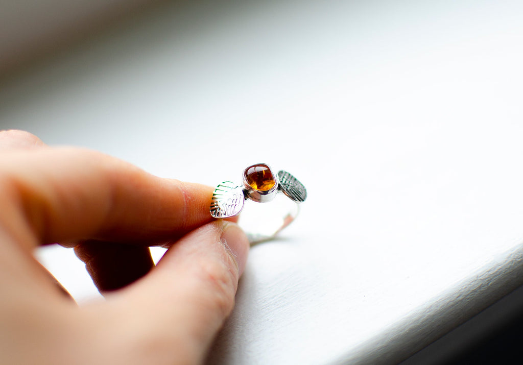 Bague empilable en ambre – Taille 8
