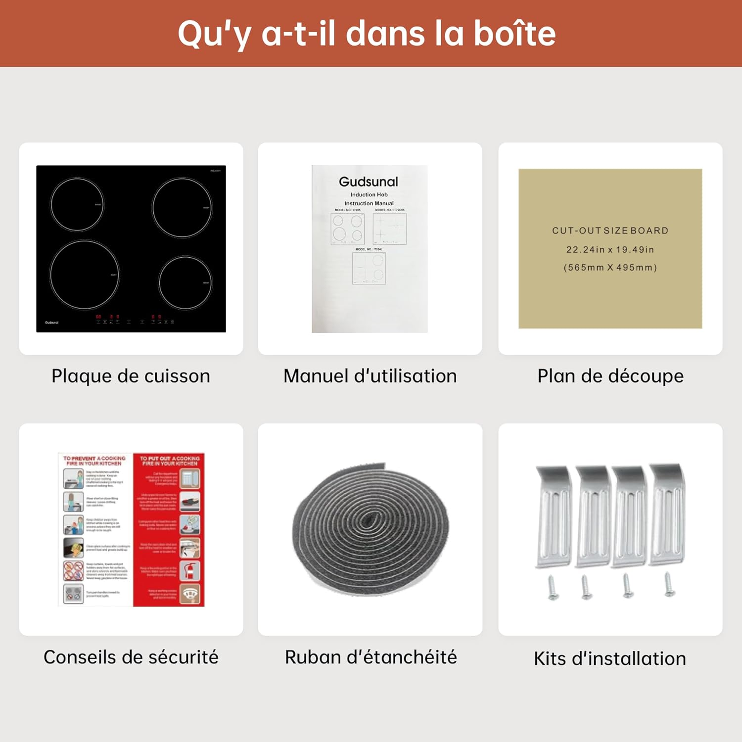 Plaque induction 4 feux, Table de Cuisson Encastrable,7200W, 9 niveaux de chauffage,Boost, Minuterie, Arrêt automatique, Verrouillage de sécurité enfant