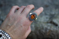 Bague lunaire en ambre – Taille 8,5