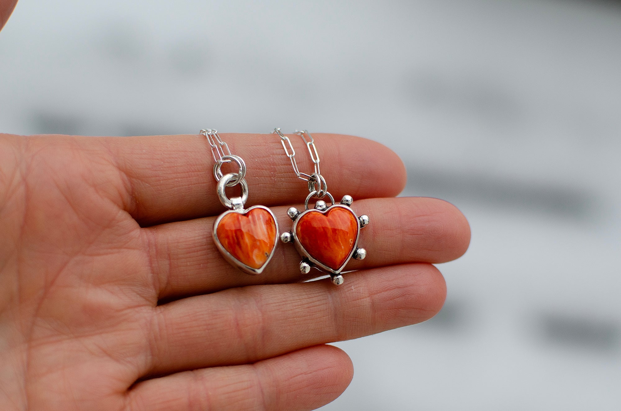 Collier en argent sterling avec coquillage Spiny Oyster