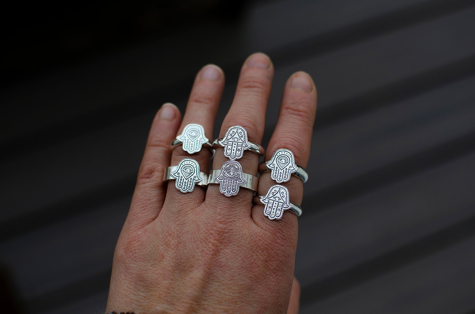 Bague Hamsa en argent sterling – Taille 7