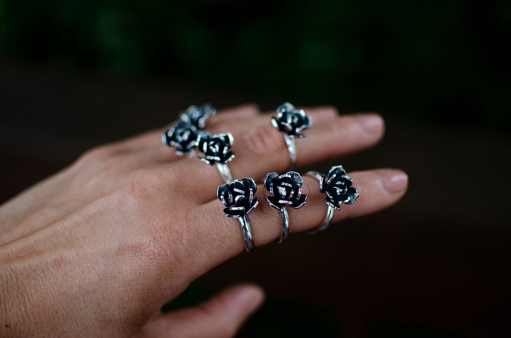 Bagues succulentes en argent sterling faites à la main