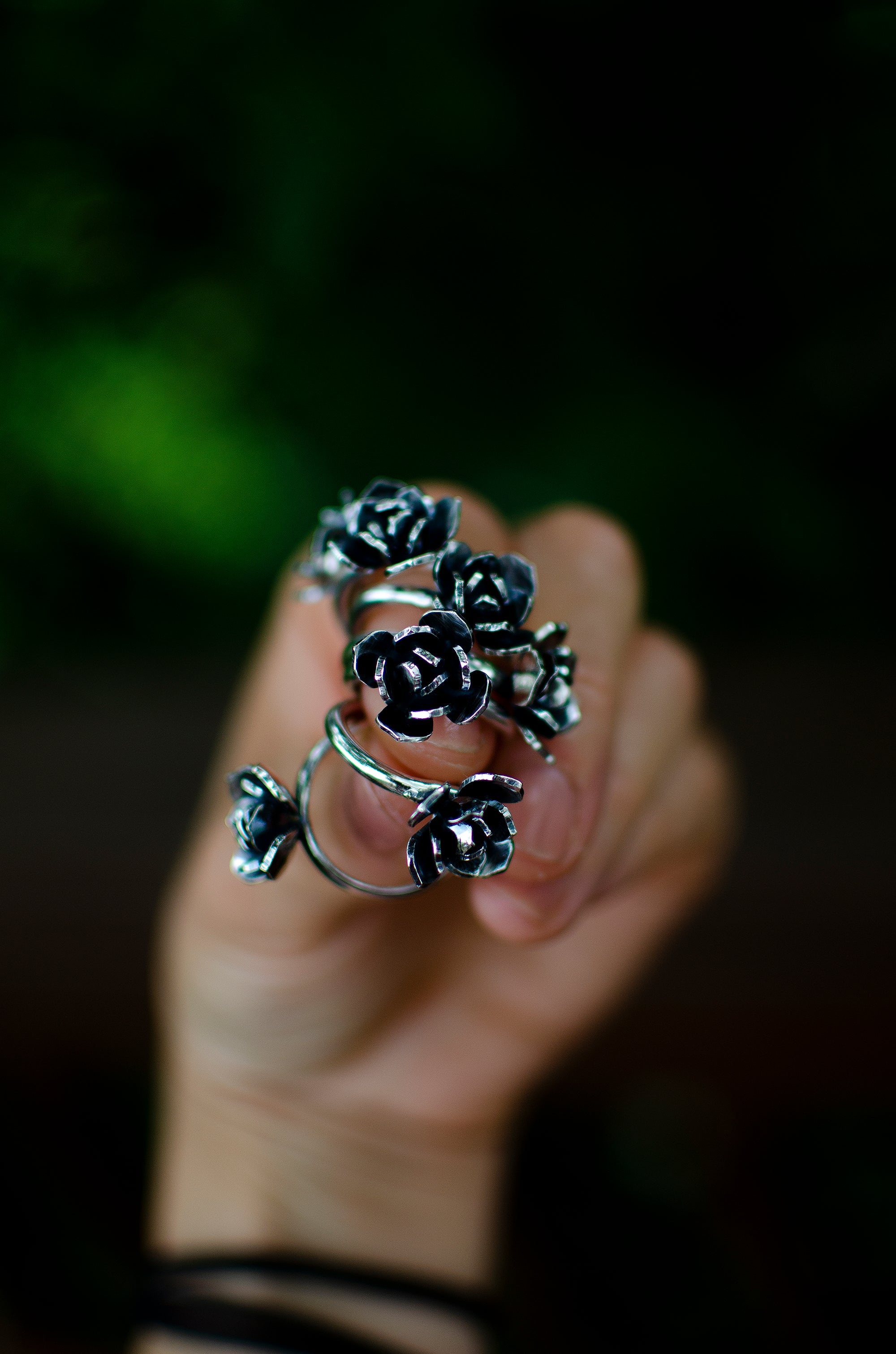 Bagues succulentes en argent sterling faites à la main